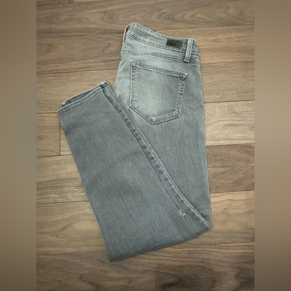 PAIGE Women's Light Gray Slim Jeans